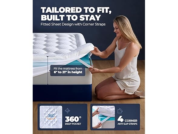 Biteany 5 inch Dual Layer Mattress Topper