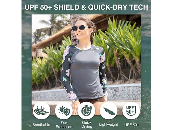 Kanu Surf Women's LS UPF50 Rash Top Char (XL)