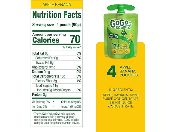 4PK GoGo squeeZ Applesauce and Fruit Puree