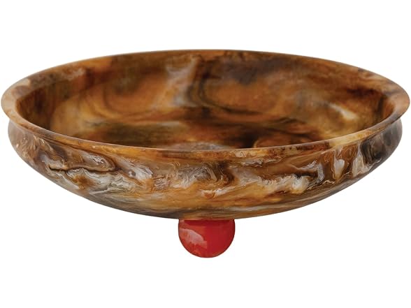 Creative Co-Op Round Marbled Resin Decorative Bowl