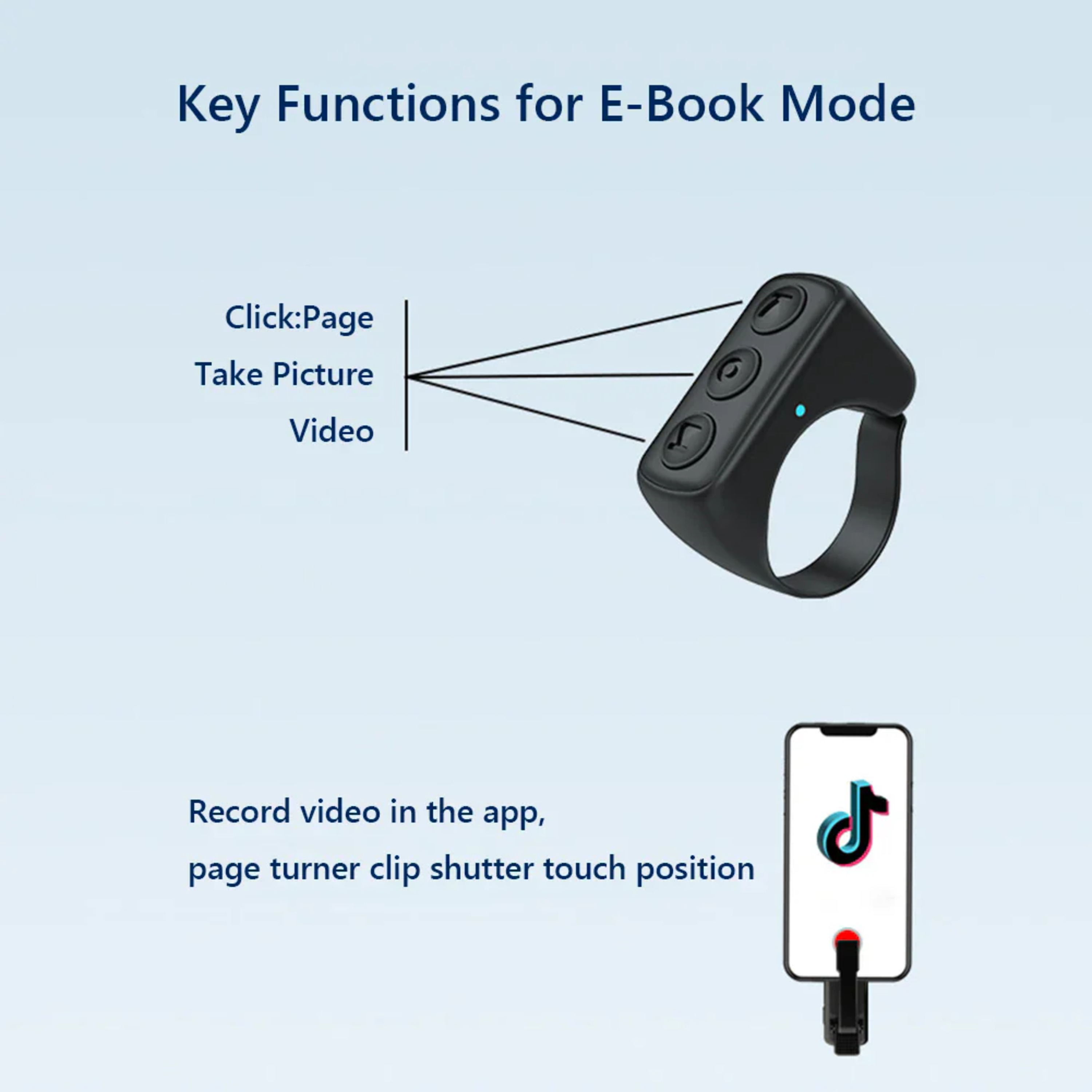 Bluetooth Page Turner Scrolling Ring - Gallery 16