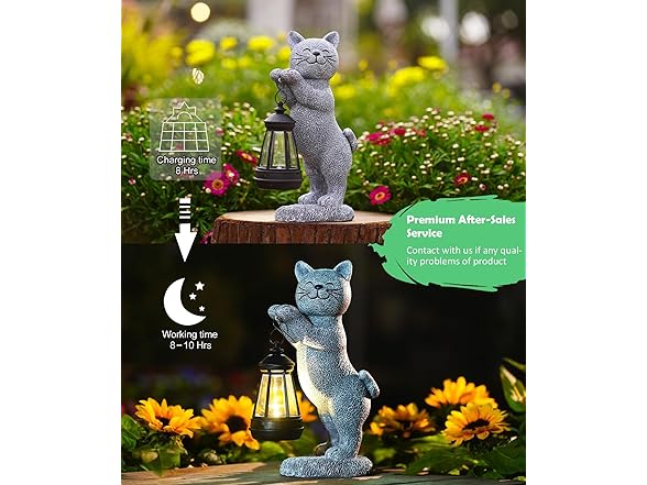 Cat Outdoor Garden Statue Décor