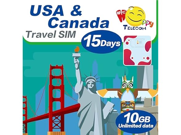 USA & Canada 15 Days Unlimited SimCard