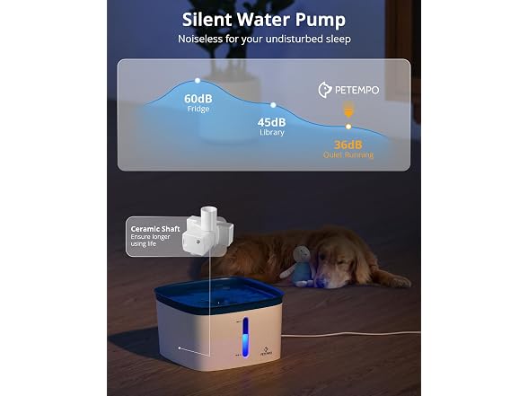 PETEMPO Cat Water Fountain135oz/4L Ultra Quiet Dog Water