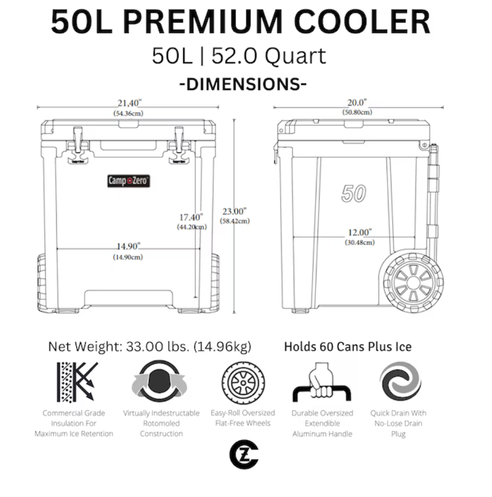 CAMP-ZERO Hard Cooler - 50L - Gallery 22