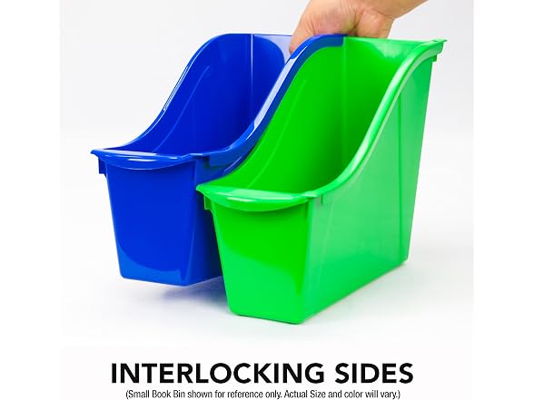 Storex Large Book Bin Green 6PK