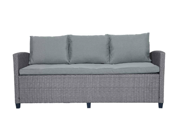 Zeus & Ruta Gray 6pc Wicker Sofa Set w/ Table