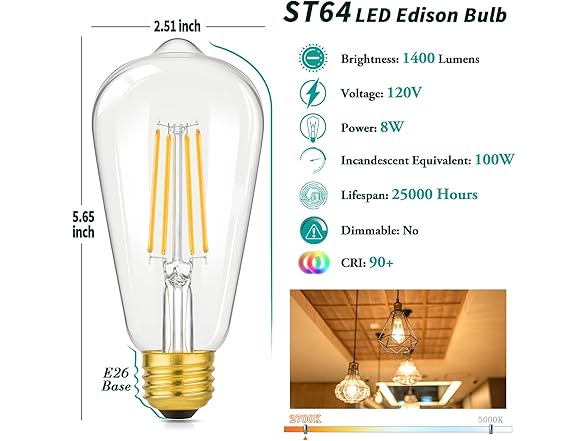 Brightever 4-Pack Vintage Bulbs