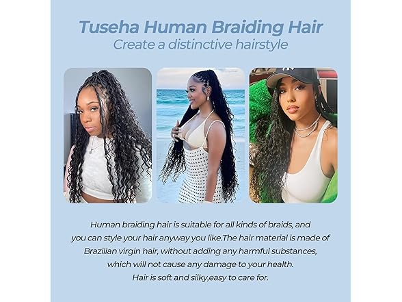 Tuseha Human Braiding Hair