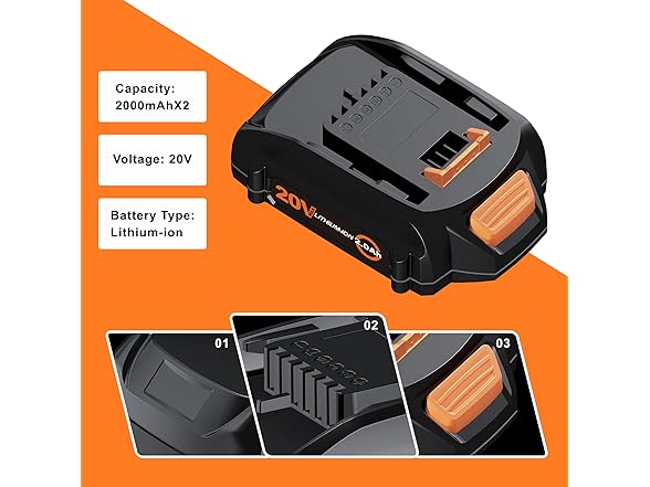Simple Plus+ Replacement Battery Worx 20V 3Ah 2pk
