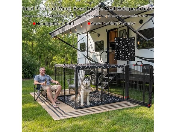 Portable Dog Playpen 53"L x 53"W x 36"H