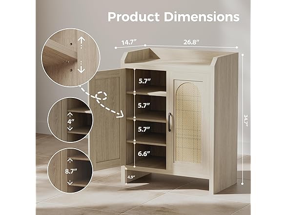 Mericonia W2119 Shoe Cabinet Storage for Entryway