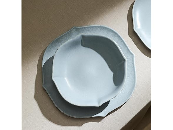 Stone Lain Baskerville 12-Piece Dinnerware Set, Light Blue
