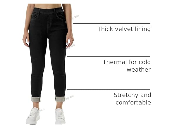 Yehopere Women (L) Winter Jeans High Waist Jeans