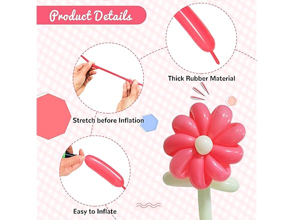 HYKJNBW 100Pcs Pastel Red 260 Balloons