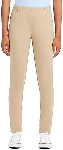 Nautica Junior's Uniform Stretch Jegging Pant, khaki, Medium(7/9)
