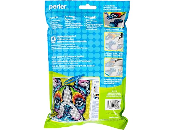 Perler Beads Rainbow Terrier Dog Pattern and Fuse Bead Kit