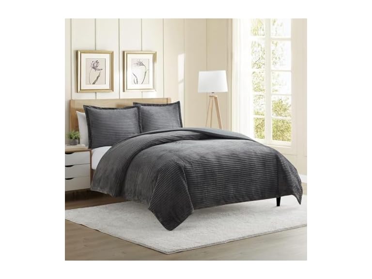 Hearth & Harbor Premium Flannel Duvet Cover Set