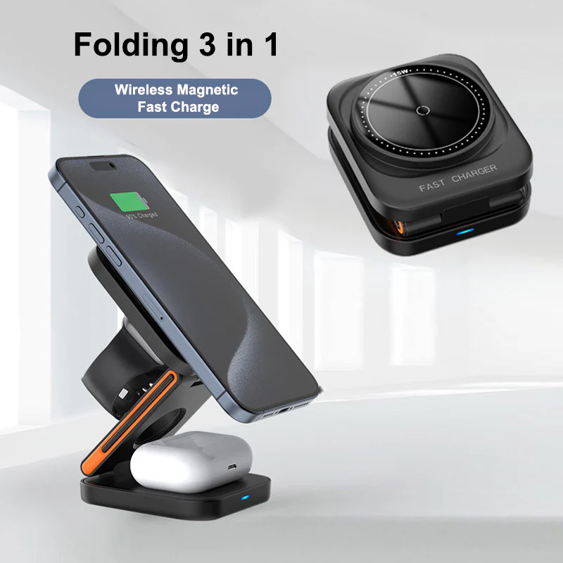 3-in-1 Foldable Magnetic Wireless Charger - Gallery 25