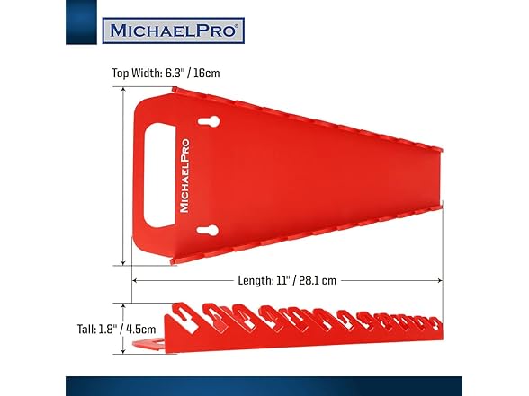 MichaelPro MP014032 12-pc Wrench Holder, Red