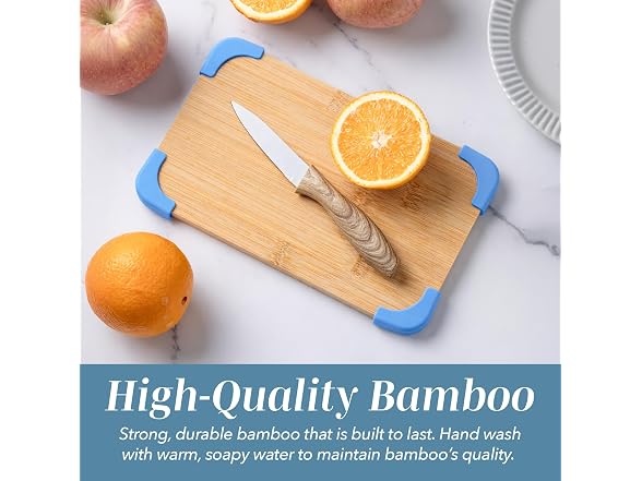 COOK WITH COLOR Non-Slip Cutting Board Set Light Blue
