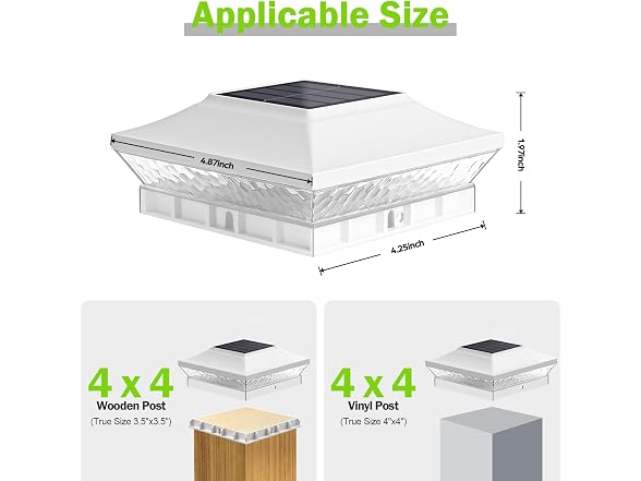 Brightever Solar Post Cap 12-Pack White