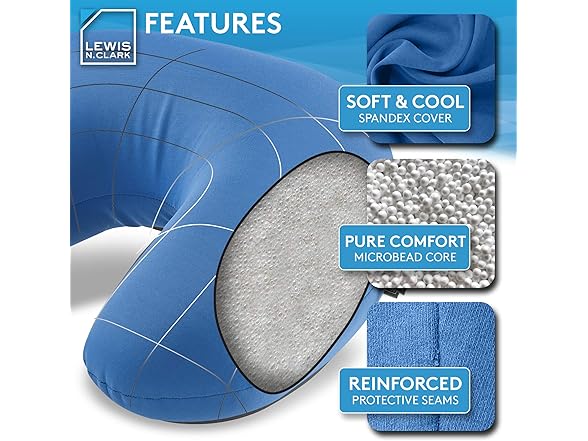 Lewis N. Clark Mood Neck Pillow, Blue