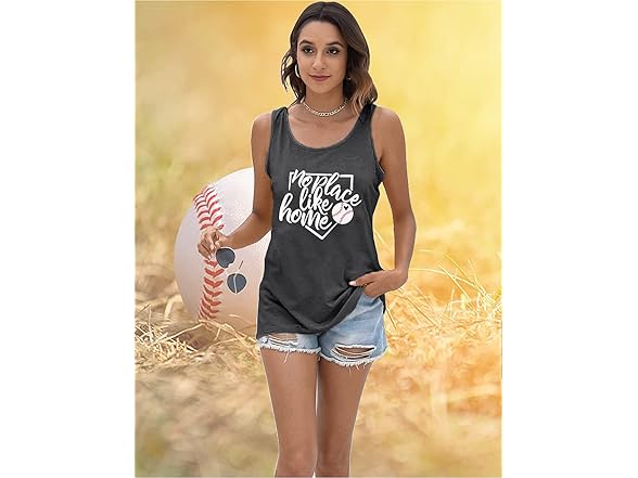 Women's Baseball Mom Tank T Shirt