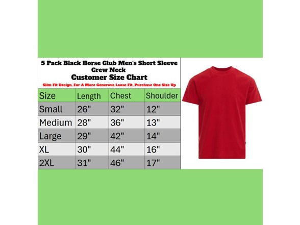 5Pk Mens Crew Neck Cotton T-Shirt