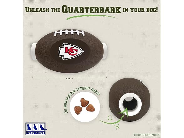 Pets First NFL Kansas City Chiefs Football Treat Toy