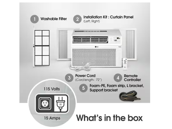 LG LW1523ERSM-NEW 14,000 BTU 115-Volt Window AC