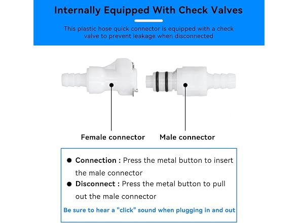 Hose Quick Connector, 5/16in Barb Plastic Tubing C