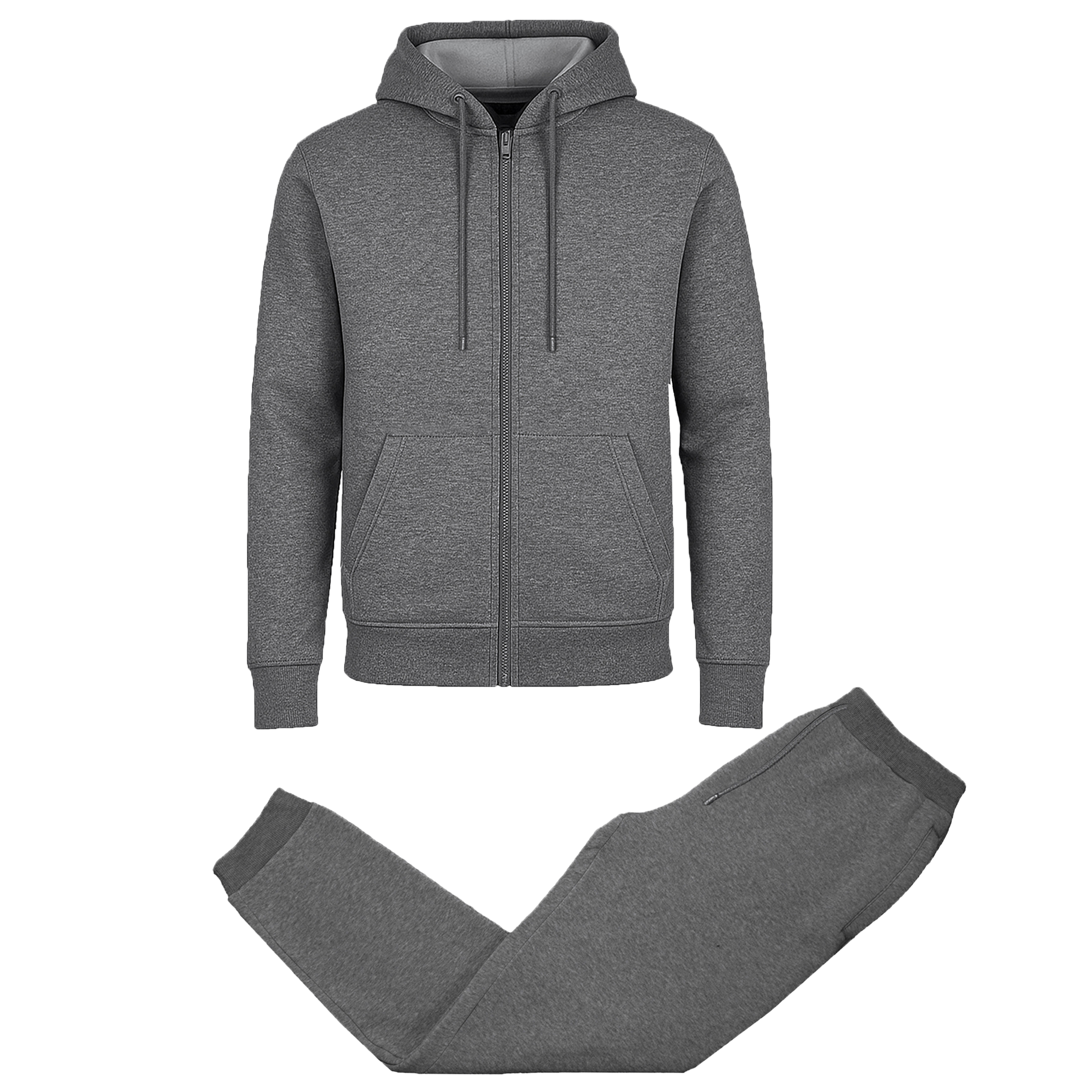 Mens Fleece-Lined Zip Hoodie & Jogger Set - Gallery 23