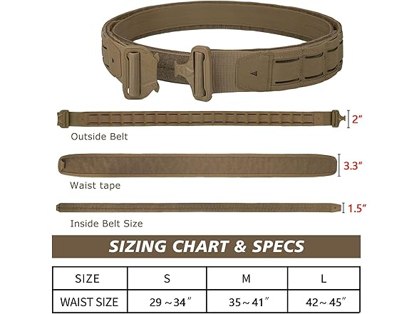 PIKEON Nylon Quick Release Tactical Duty Belt 3 Pk