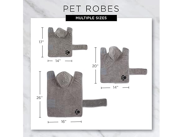 Bone Dry Pet Robe Collection, Embroidered Bath Robe