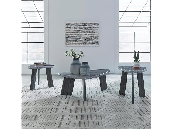 Ashley Bluebond Table Set 3pc Gray
