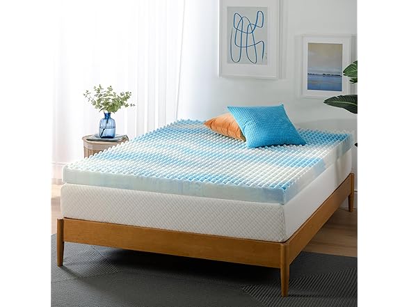 ZINUS 4" Swirl Gel Cooling Memory Foam Mattress Topper