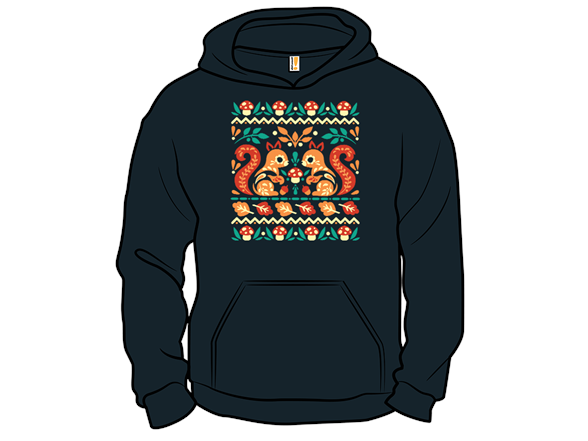 Folk Squirrells Ugly Autumn Sweater