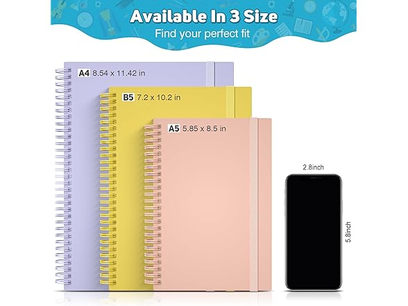 OMEYA  6 Pack Graph Paper Notebook