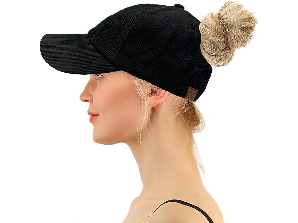 C.C (OS) Corduroy Criss-Cross Ponay Cap