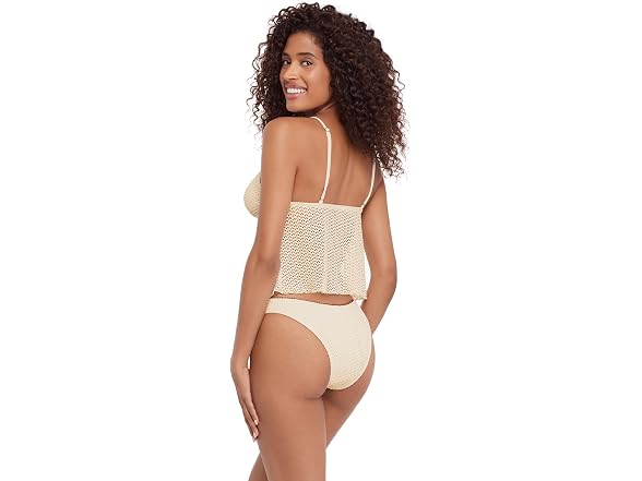 Steve Madden Women Tie Front Crop Swim Tankini Top