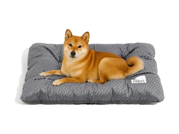 FUNNY FUZZY W2043 2 in 1 Dog Bed Crate Pad Dark Grey L