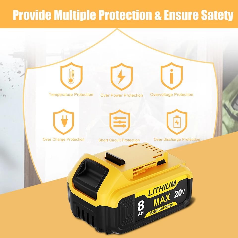 Simple Plus+ 20V 8.0Ah Replacement Battery for DEWALT - Gallery 12
