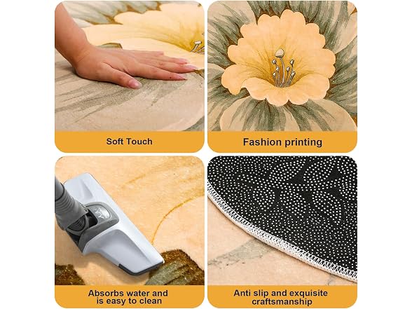 Flower Shaped Rug for Bedroom Kitchen Bathroo