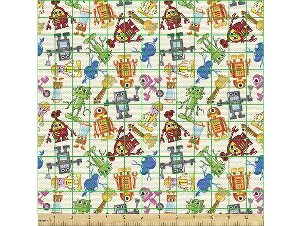 Ambesonne Robot Fabric by The Yard