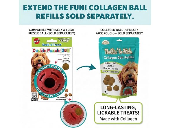 SPOT Seek-A-Treat Double Puzzle Ball Dog Toy