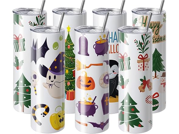VEVOR 8 Pack Sublimation Tumblers 20 Oz