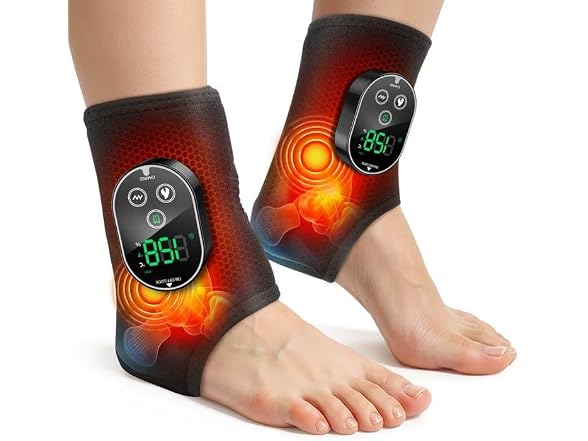 WoloyHeatie Ankle Massagers, 2pk, Black