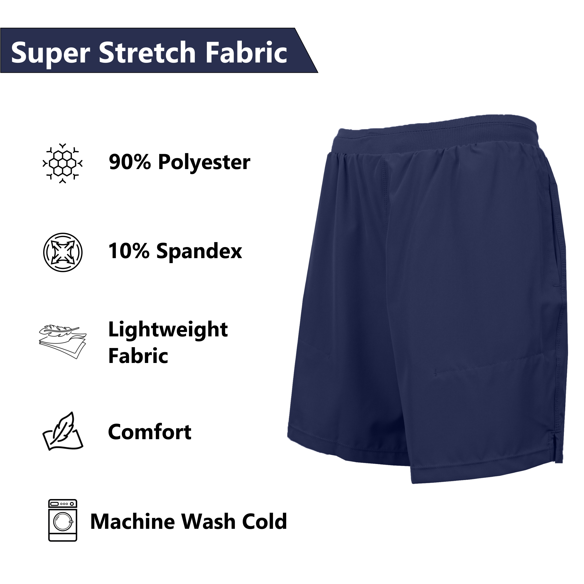 3Pk Asst Mens 2in1 Quick Dry Shorts w/Liner - Gallery 14