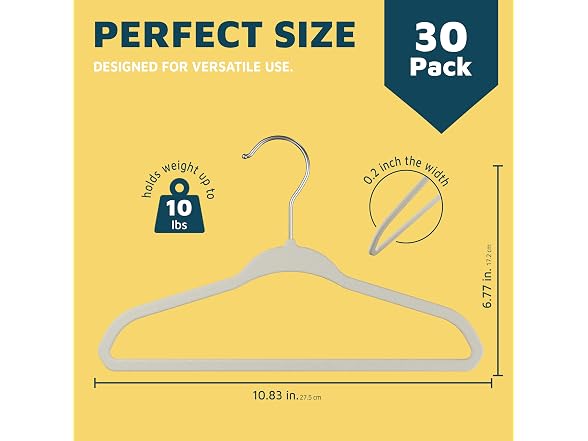 Ivory Velvet Kids Hangers 30 Pack